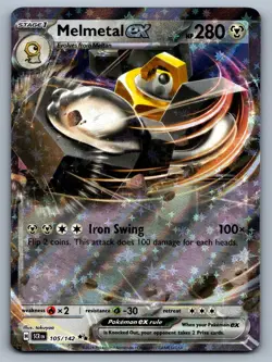 Melmetal ex Double Rare Holo #105/142 SV07: Stellar Crown Pokemon TCG - Image 1