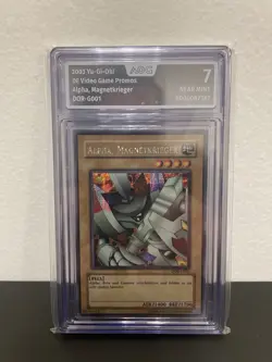 Yu-Gi-Oh! Alpha The Magnet Warrior DOR-G001 AOG Grading 7 Near Mint Secret Rare - Image 1