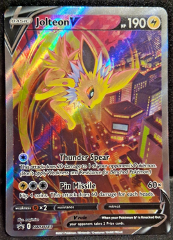 Jolteon V SWSH183 SWSH: Sword & Shield Promo Cards Holo Full Alternative Art NM - Image 1