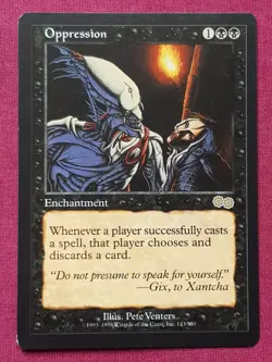Magic The Gathering URZA'S SAGA OPPRESSION black card MTG - Image 1