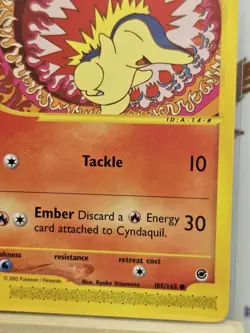 Pokemon TCG Cyndaquil Expedition Base Set, Card 105/165, Regular Common - Image 3