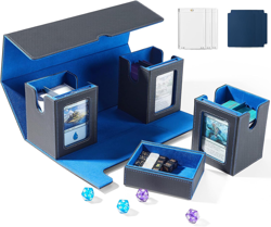 Card Deck Box for MTG with Commander Display, 4-In-1 Removable Card Case with Di - Image 1