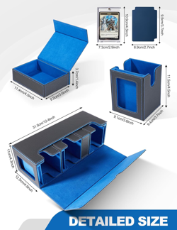 Card Deck Box for MTG with Commander Display, 4-In-1 Removable Card Case with Di - Image 2