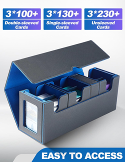 Card Deck Box for MTG with Commander Display, 4-In-1 Removable Card Case with Di - Image 3