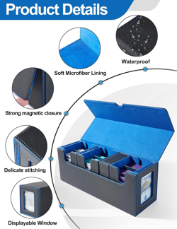 Card Deck Box for MTG with Commander Display, 4-In-1 Removable Card Case with Di - Image 5