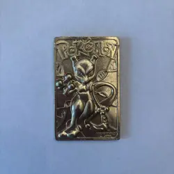 Pokemon 23K Gold Plated Mewtwo Trading Card 1999 Burger King Limited Edition - Image 1