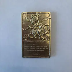Pokemon 23K Gold Plated Mewtwo Trading Card 1999 Burger King Limited Edition - Image 2