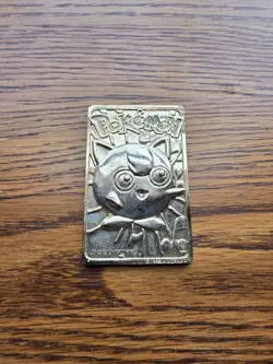 Vtg 99' Nintendo Jigglypuff 24k Gold Plated Metal Card #39 Pokemon Burger King* - Image 1