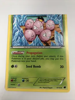 Exeggcute 4/116 Plasma Freeze MISCUT CRIMPED ERROR Pokemon Card - Image 1