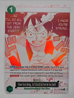 One Piece 3rd Anniversary *SO I'LL GO ALL OUT* Alt Art OP13-040 R Rare Card Mint - Image 2
