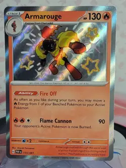 Pokemon Card Armarouge 115/091 Paldean Fates Scarlet & Violet Baby Shiny NM - Image 1