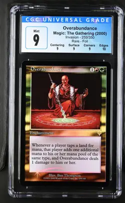 OVERABUNDANCE Invasion Foil Rare CGC 9 Q+ MTG [Nostalgium] - Image 1