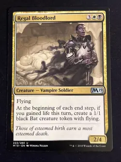1x Regal Bloodlord (222) Core Set 2019 LP MTG Magic the Gathering x1 MKE - Image 1