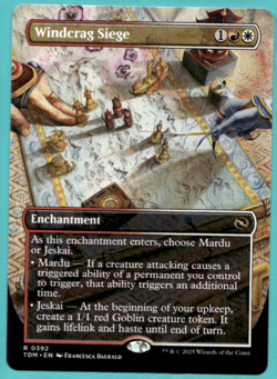 WINDCRAG SIEGE BORDERLESS TARKIR: DRAGONSTORM TDM RARE ENCHANTMENT MTG 392 - Image 1