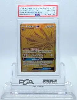 POKEMON ULTRA PRISM SOLGALEO GX #173 SECRET RARE HOLO PSA 8 NM-MINT #44378181 - Image 2