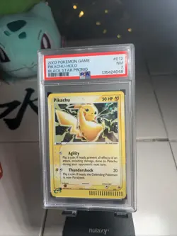 2003 Pokemon Game Pikachu Holo Black Star Promo PSA 7 EX Series E-Reader Vintage - Image 1