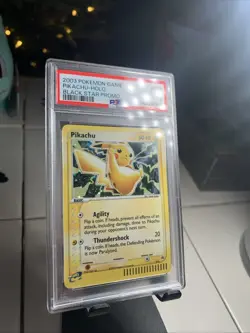 2003 Pokemon Game Pikachu Holo Black Star Promo PSA 7 EX Series E-Reader Vintage - Image 3