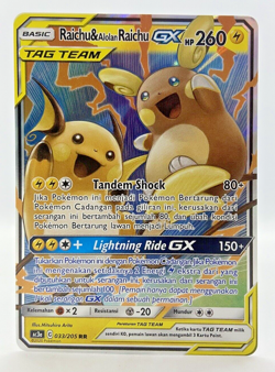 Pokemon TCG Indonesia Raichu & Alolan Raichu Tag Team GX Sun & Moon - 033/205 RR - Image 1