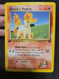 Pokemon TCG - Blaine's Ponyta 64/132 1st Edition - WOTC Gym Challenge - NM - Image 1