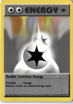 1999 Pokemon Base Set 1st Edition (Shadowless) #096/102 Double Colorless Energy - Image 1