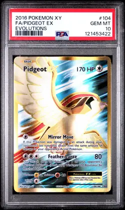 2016 POKEMON XY EVOLUTIONS #104 FULL ART/PIDGEOT EX PSA 10 - Image 1