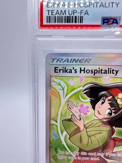 2019 Pokemon Sun & Moon Team Up Erika’s Hospitality #174 | FULL ART | PSA 9 MINT - Image 2