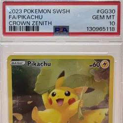 2023 POKEMON SWORD & SHIELD CROWN ZENITH #GG30 FULL ART/PIKACHU -PSA 10 GEM MINT - Image 2