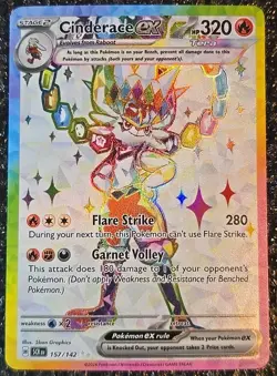 Pokemon TCG Cinderace ex 157/142 Stellar Crown Scarlet & Violet 2024 NM - Image 2