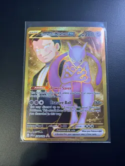 Pokemon TCG Team Rockets Mewtwo Gold Rare Care 240/182 Destined Rivals NM/M - Image 1