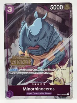 Minorhinoceros OP03-069 EN ONE PIECE TCG 2023 OFFLINE REGIONALS WINNER-NM - Image 1