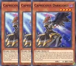 Yugioh - Capricious Darklord x 3 - 1st Edition NM - Free Holographic Card - Image 1