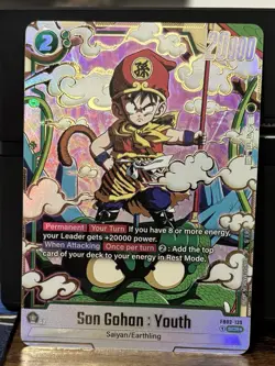 DBS Dragon Ball Fusion World FB03-139 Son Gohan Yough SCR ALT Secret Rare Card - Image 1