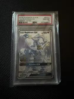 Pokemon TCG Reshiram GX Hidden Fates Shiny Vault Holo Rare Card SV51/SV94 PSA 10 - Image 1