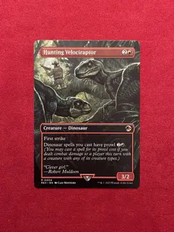 Hunting Velociraptor | 0004 Rare - Borderless Card | MTG Near Mint - Image 1