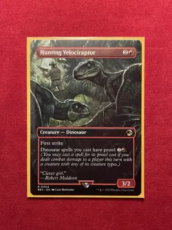 Hunting Velociraptor | 0004 Rare - Borderless Card | MTG Near Mint - Image 2