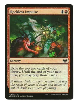 Reckless Impulse MTG Foil Sorcery Card Innistrad: Crimson Vow 1x NM - Image 1