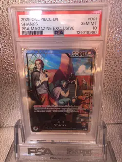 One Piece Shanks OP09-001 PSA Magazine Exclusive Promo Card PSA 10 - Image 3