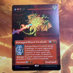 MTG Rainbow Foil Borderless Delayed Blast Fireball Pixel Perfect Extra Life 2024 - Image 1