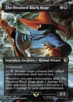 MTG The Destined Black Mage (Borderless) (447) | NM | Cmd: Final Fantasy {FIC} - Image 1
