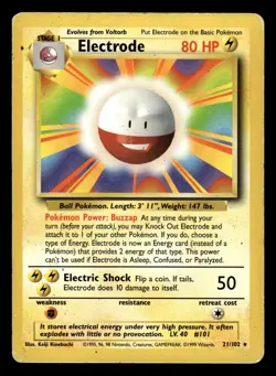 Electrode 21/102 Rare Base Set Pokemon Card - 4 - Image 1