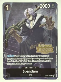 Spandam OP03-086 EN ONE PIECE TCG 2023 OFFLINE REGIONALS WINNER-NM - Image 1
