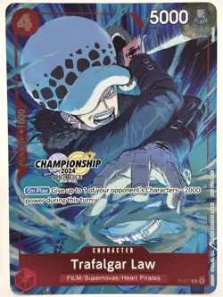 Trafalgar Law P-017 EN ONE PIECE TCG 2024 Championship Celebration-NM - Image 1