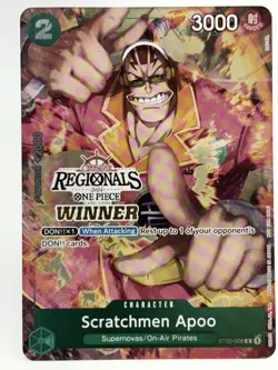 Scratchmen Apoo ST02-008 EN ONE PIECE TCG 2024 OFFLINE REGIONALS WINNER-NM - Image 1