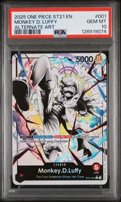 One Piece Monkey D Luffy St21-001 Alternate Art Leader Psa 10 - Image 1
