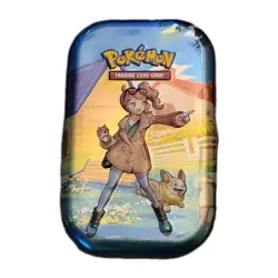 Pokemon Crown Zenith Mini Tin Sonia 2 Packs 1 Sticker Sheet 1 Art Card - Image 1