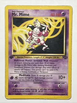 Mr. Mime 22/64 - 1st Edition - Jungle Non Holo Rare Pokemon Card - 1999 - MP - Image 1