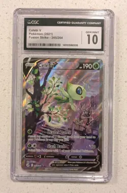Celebi V 2021 SWSH Fusion Strike Full Alt Art 245/264 Pokemon Card - CGC 10 - Image 1