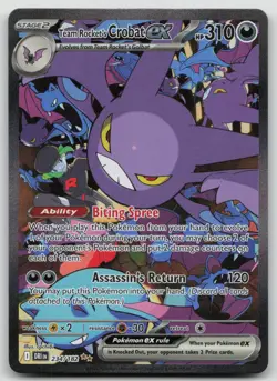 Pokemon TCG Team Rockets Crobat EX Sir 234/182 Destined Rivals NM Card - Image 1