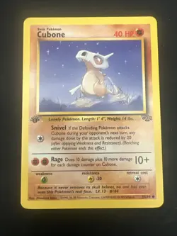 Cubone 1st edition Common Jungle 50/64 Vintage Pokemon Card - Image 2
