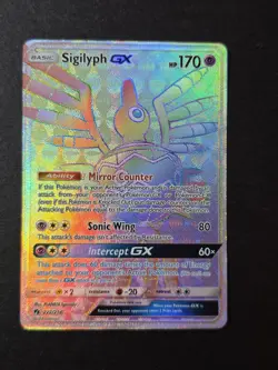Sigilyph GX - 222/214 - Pokemon Lost Thunder Sun & Moon Secret Rare Card - Image 1